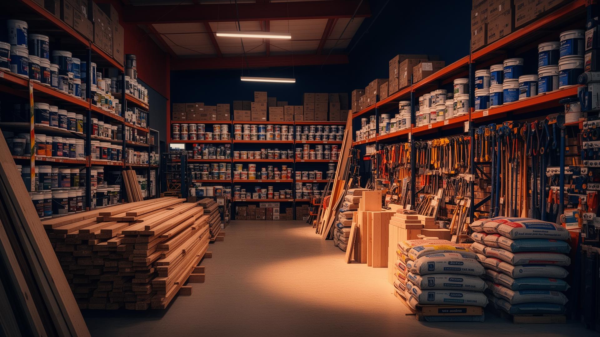 Hardware and construction supplies on the shelves at Rudolph Thomas Enterprise in Portsmouth, Dominica